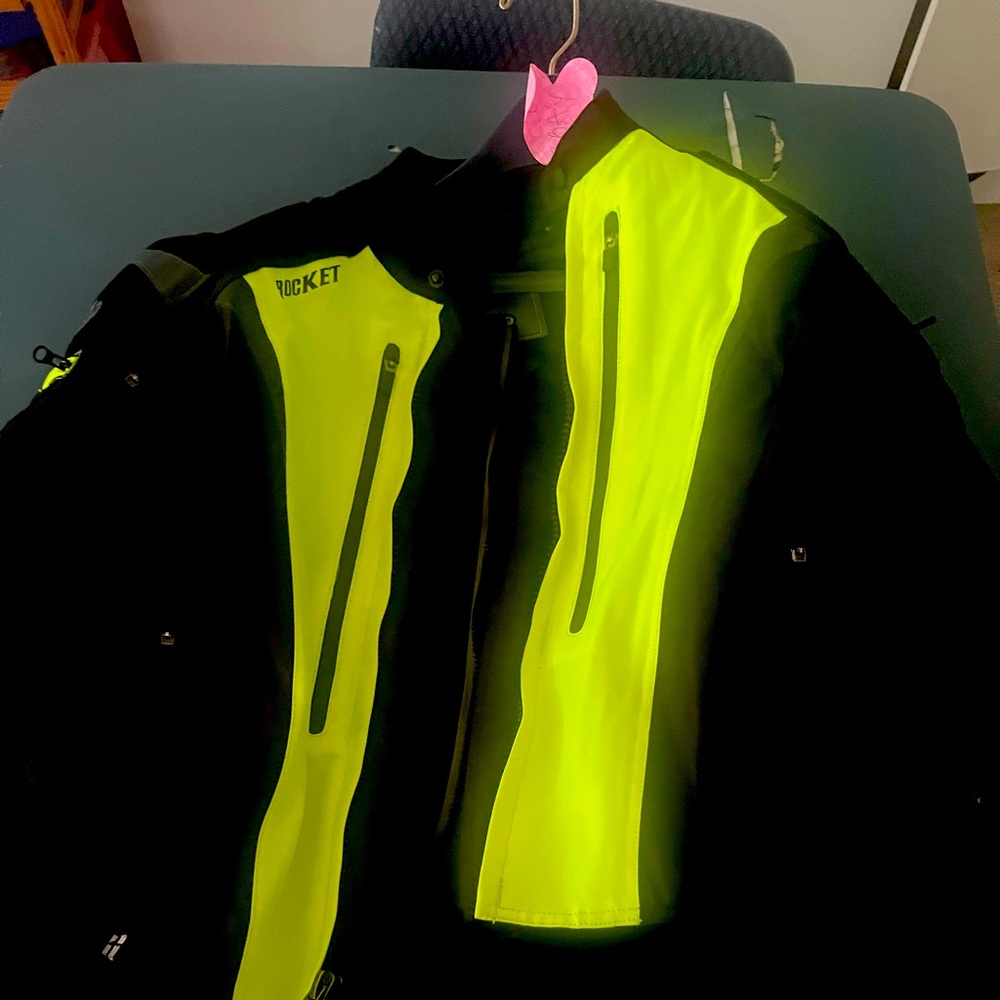 Joe Rocket Atomic Motorcycle Jacket Black Neon Green Mens Size Medium
